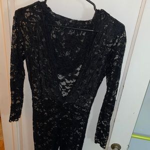 Long sleeve lace romper